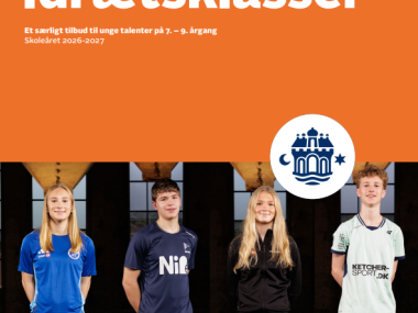 Idrætsklasser 2026 2027 forside billede af fire idrætsudøver 